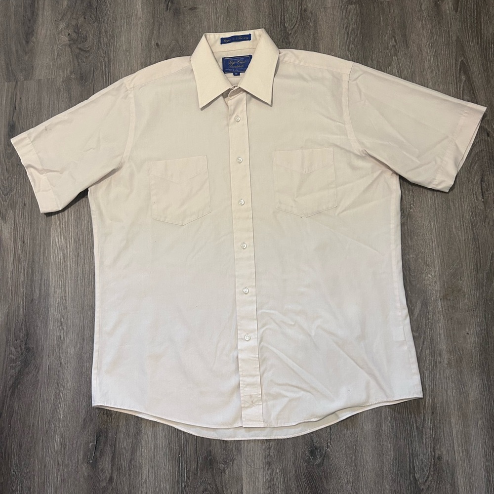 True Vintage Montgomery Ward Shirt Mens (16) Large Cream High Count Broadcloth